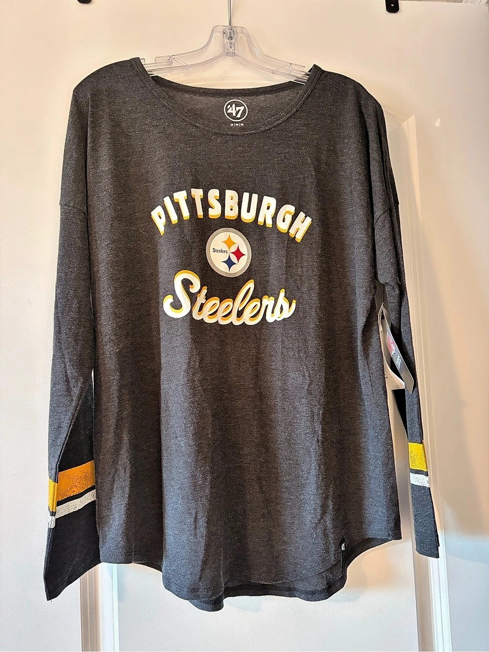 Pittsburgh Steelers Long Sleeve Black & Yellow Size Medium NWT
